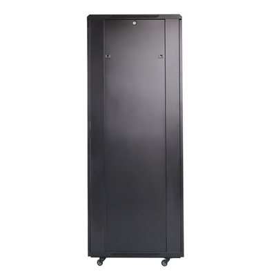 19 Inch 42U 600x800mm Dual Open Vented Data Center Server Racks with Handle Locks RAL9004 Black Server Cabinets Arc Shaped Front Door