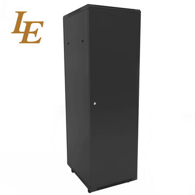Server Rack Cabinet 42U Tempered Glass Front Door Solid Metal Rear Door with Cable Management Adjustable Feet and Castors