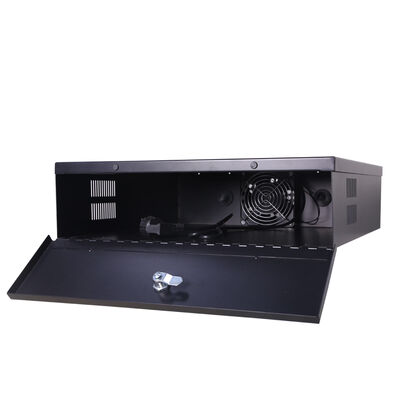 18"x18"x5" Low Price DVR Lock Boxes Driver Status Monitor Wall Mount DVR Lockbox 5U 6U Security DVR Lockbox Enclosure RAL9004 Black