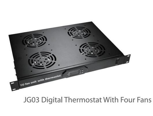 Industrial Manufacturer 19 Inch 1U Digital Thermostat Fan Unit Rack Mount Fan Unit with Switch for Server Rack Temperature Control