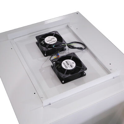 19" IP45/IP55/IP65 Metal Waterproof Outdoor Cabinet 600mm Wide Wall Mounted Dustproof And Water Resistance Cooling Fans Enclosure Racks Ral7035SN Pole Mounted for Choice Cable Entry on Bottom