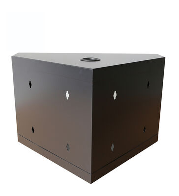 Wall Mount Server Rack Custom 19 Inch 18U Single Section SPCC Cold Rolled Steel L Shaped 600mm Tempered Glass Door Fan Stock