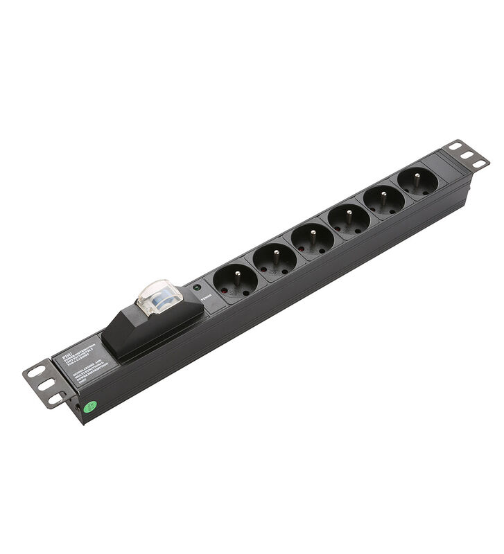 LE Power Distribution Unit France Socket 1U Height Aluminium Alloy 6/12 Output Modules Industrial Outdoor Use 220V 10A Server