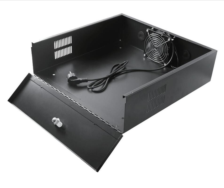 18"x18"x5" Low Price DVR Lock Boxes Driver Status Monitor Wall Mount DVR Lockbox 5U 6U Security DVR Lockbox Enclosure RAL9004 Black 