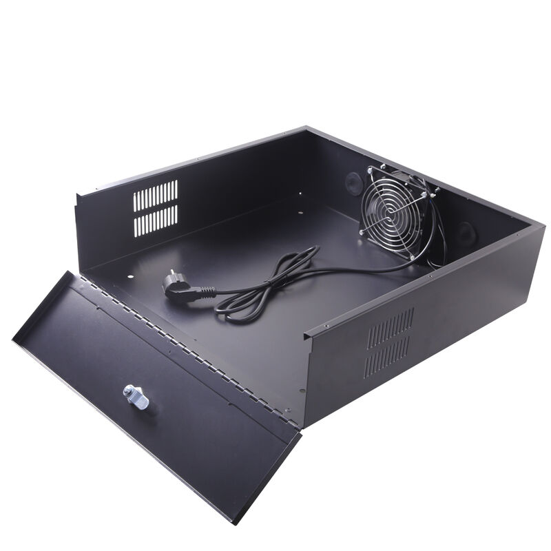 Steel Metal Lock Box 18x18x5" 21x21x8" 21x24x8" Metal DVR Lockbox Enclosure with Cooling Fan for DVRs and NVRs MDVR Steel Box
