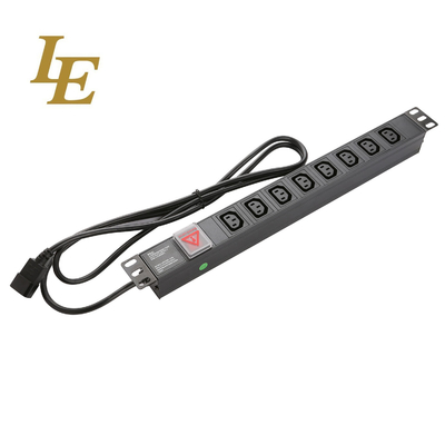 19 Zoll Aluminium Schwarz IEC Typ 6 Wege 8 Steckdosen C13 C14 Stromverteilungseinheit 16Amp/32Amp Mit Kommando-Stecker verfügbar IEC320 Smart Socket PDU