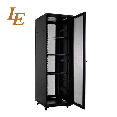LE 42U 19-Zoll-Server-Rack Netzwerk-Datenzentrum-Rack SPCC Kaltgewalzte Stahlgehärtet Glas Tür IEC297-2 IP20