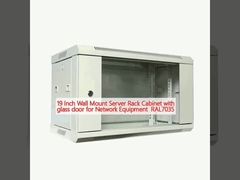 19 Zoll Wandmontage Server Rack Schrank mit Glastür für Netzwerkgeräte RAL7035